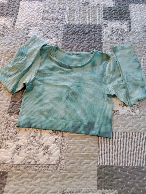 Lululemon Athletica Ribbed Crop Long-Sleeve Top In Tidewater Green